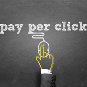 Pay per click displayed on a white board