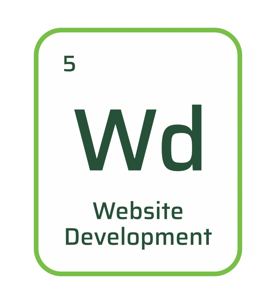 Graphic styled like a periodic table element for Website Development (Wd)