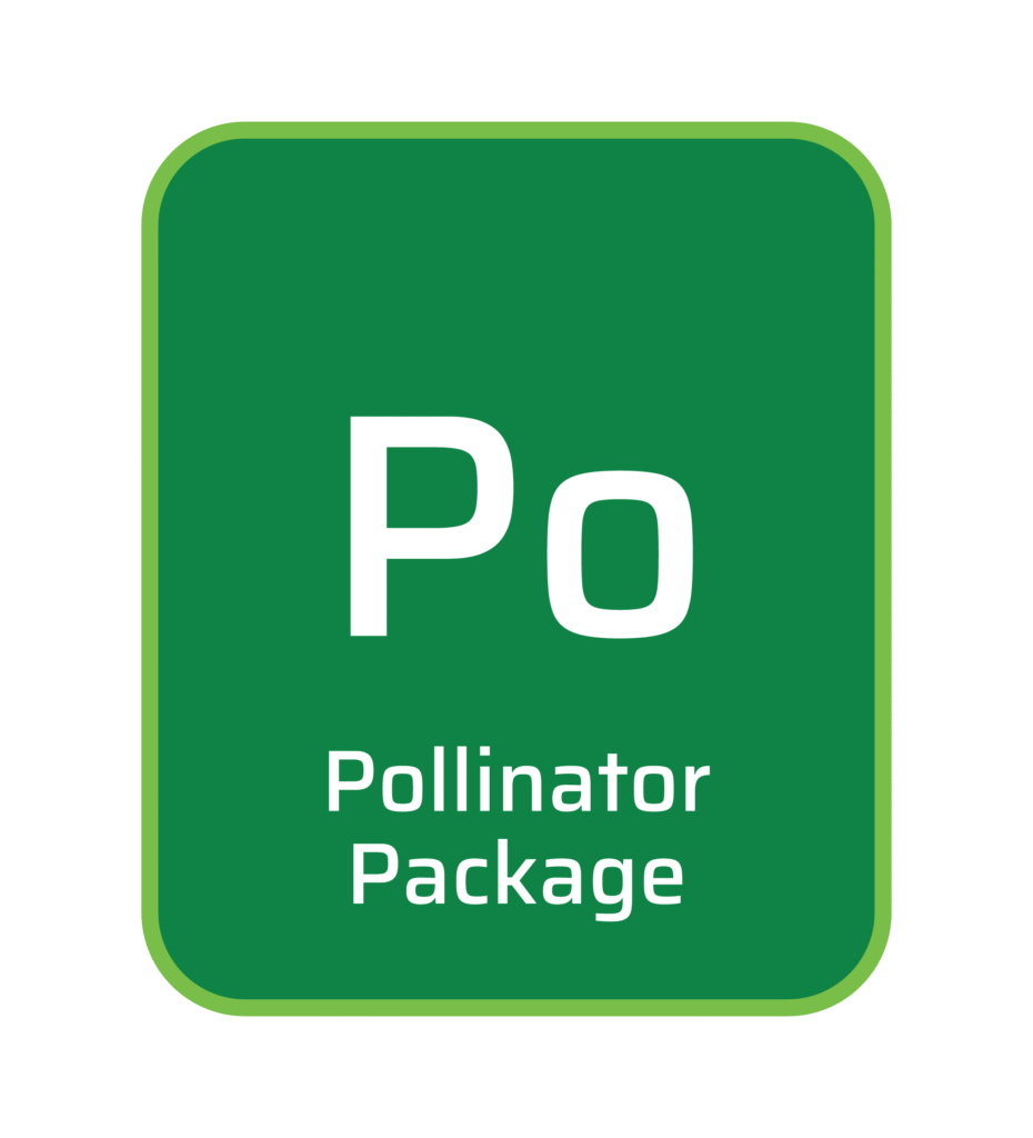Graphic styled like a periodic table element for Pollinator Package (Po)
