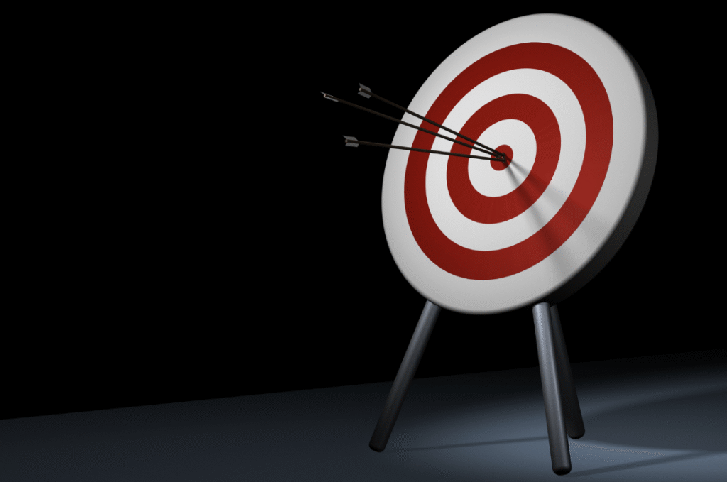 Target with arrows in it